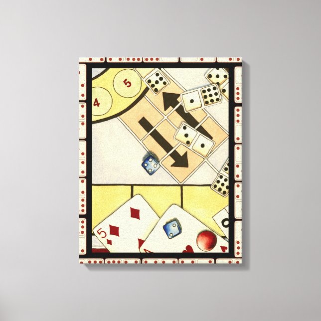 Jumbled Assortment of Games of Chance Canvas Print (Front)
