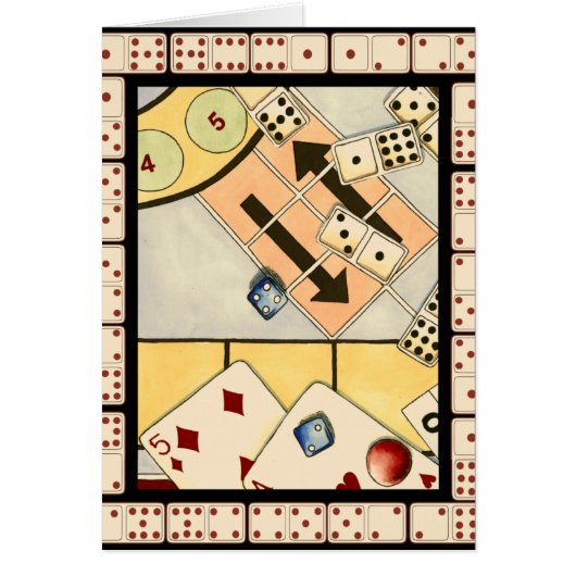 Jumbled Assortment of Games of Chance Cards (Front)