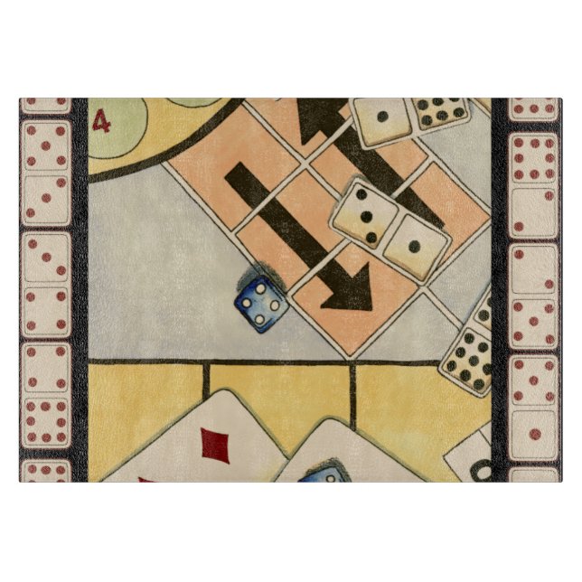 Jumbled Assortment of Games of Chance Cutting Board (Front)