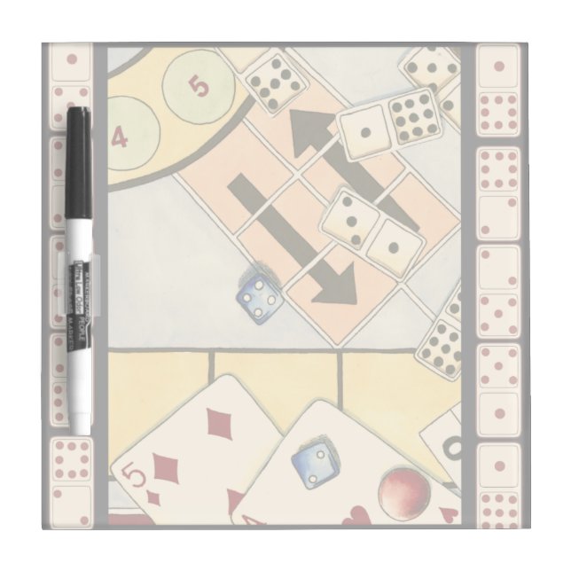 Jumbled Assortment of Games of Chance Dry-Erase Board (Front)