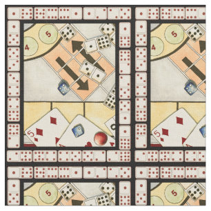 Jumbled Assortment of Games of Chance Fabric