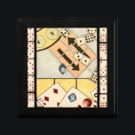 Jumbled Assortment of Games of Chance Keepsake Box<br><div class="desc">There are no rules in this jumbled assortment of games of chance. Would you like to play cards? How about some dominoes? Maybe you want to roll the dice and see what comes up? Take a chance on this painting today!</div>