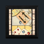 Jumbled Assortment of Games of Chance Keepsake Box<br><div class="desc">There are no rules in this jumbled assortment of games of chance. Would you like to play cards? How about some dominoes? Maybe you want to roll the dice and see what comes up? Take a chance on this painting today!</div>