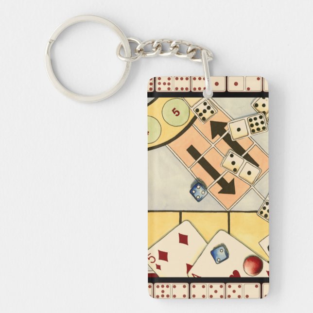 Jumbled Assortment of Games of Chance Keychain (Front)