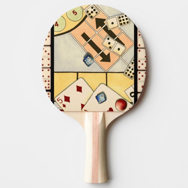Jumbled Assortment of Games of Chance Ping Pong Paddle (Front)