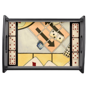 Jumbled Assortment of Games of Chance Serving Tray