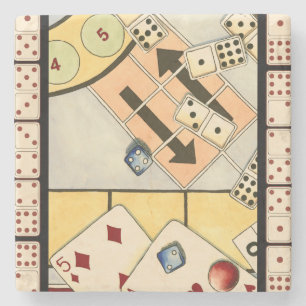 Jumbled Assortment of Games of Chance Stone Coaster