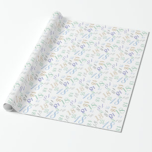 Jumbled Numbers CHANGE AGE Birthday Typography Wrapping Paper