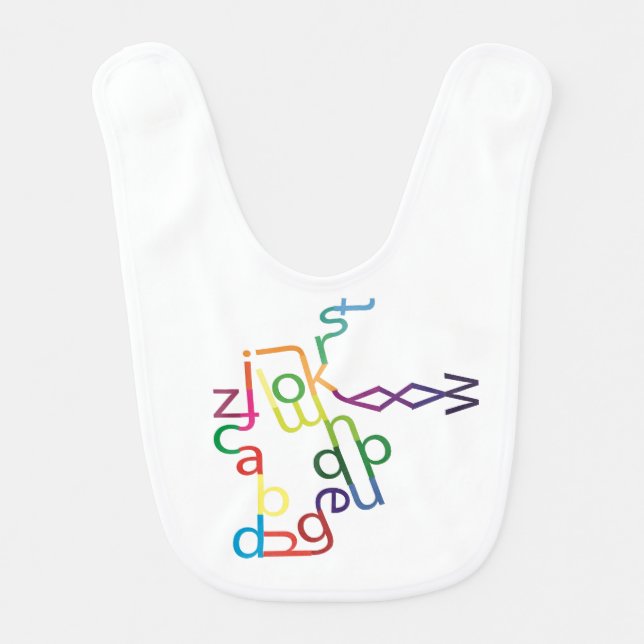 Jumbled Text (Lowercase) Baby Bib (Front)