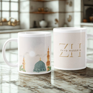 Jumbo 20oz Mug • Masjid an-Nabawi Watercolor Art