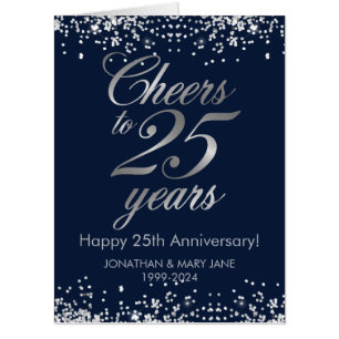 Jumbo 25th Silver Wedding Anniversary Cheers Card