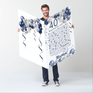 Jumbo 40th Birthday 40 Reasons We Love You Card