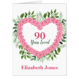 Jumbo 90 Years Loved 90th Birthday Greeting Card