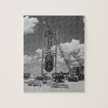 Jumbo Atomic Bomb Positioned For Trinity Test Jigsaw Puzzle by EnhancedImages at Zazzle