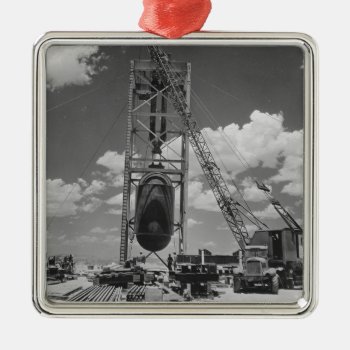 Jumbo Atomic Bomb Positioned For Trinity Test Metal Ornament by EnhancedImages at Zazzle