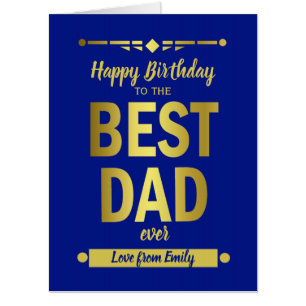 Jumbo Best Dad Typography Gold Card