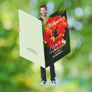 JUMBO Big Retirement Congratulations Orange Flower Card