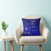 Jumbo Blue Gray Butterfly Floral Keepsake Pillow (Chair)