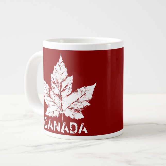 Jumbo Canada Coffee Cup Mug Cool Retro Canada Cup (Front Left)
