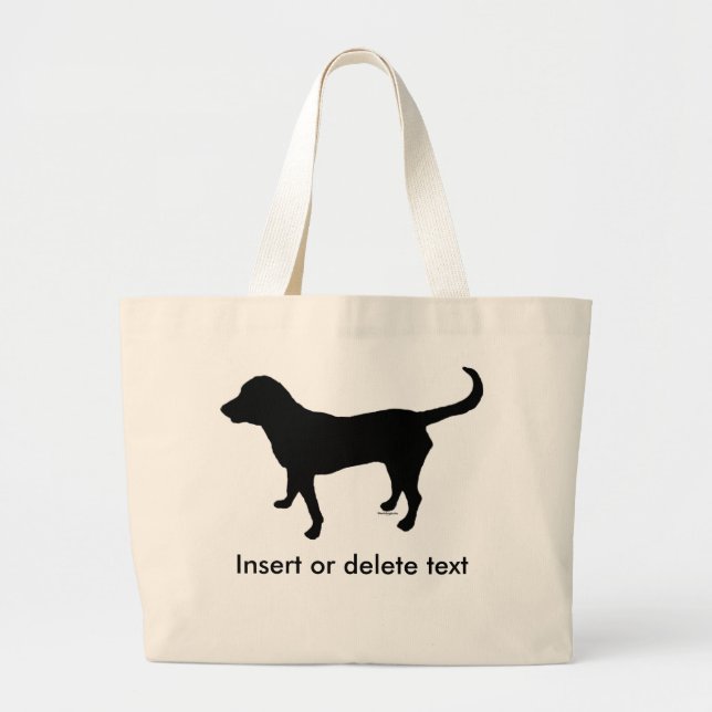 Jumbo canvas tote black lab silhouette (Front)