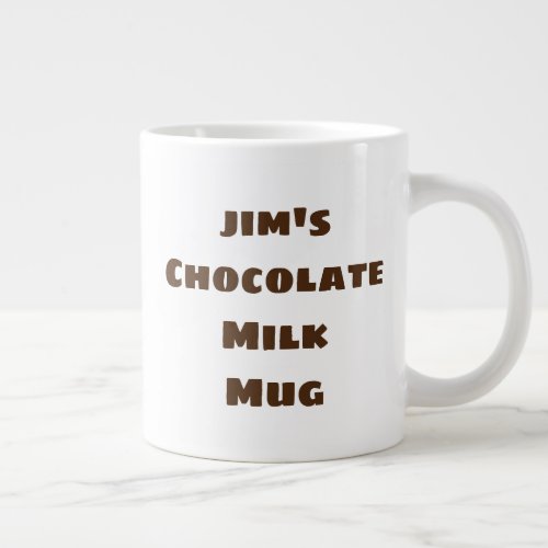 Jumbo Chocolate Milk Mug Personalized