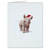 Jumbo Christmas Zoo Babies Rhino Christmas Card (Front)