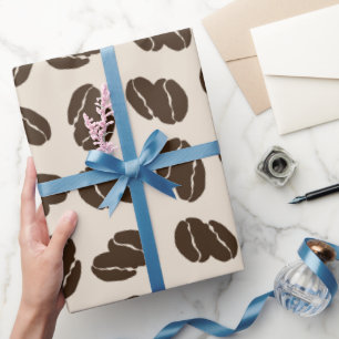 Jumbo Coffee Bean Scatter Wrapping Paper