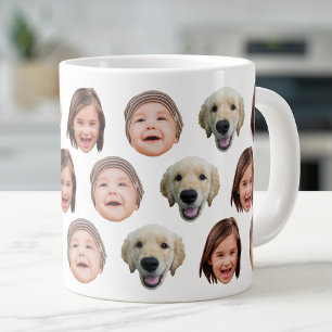 Jumbo Custom Baby Kids Family Face 3 Photos Giant Coffee Mug