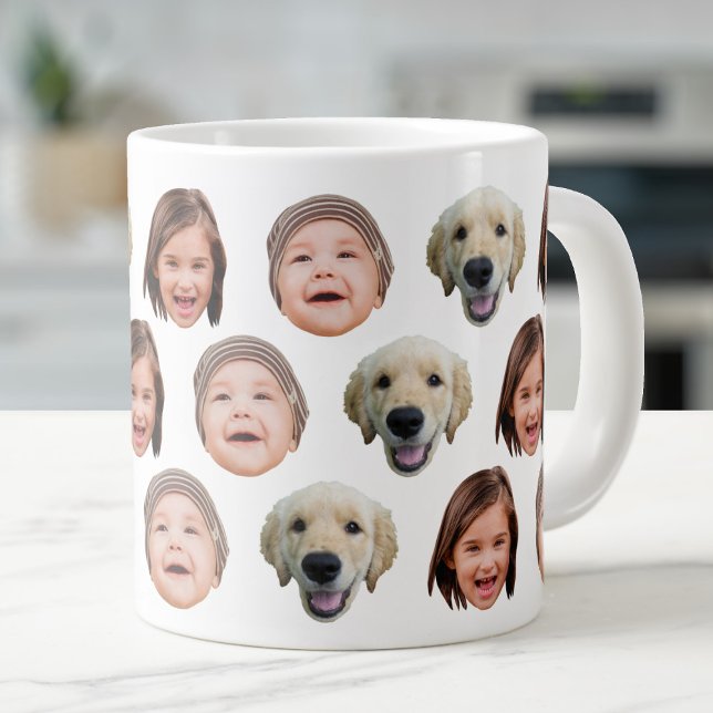 Jumbo Custom Baby Kids Family Face 3 Photos Giant Coffee Mug (Creator Uploaded)