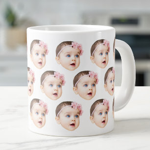 Jumbo Custom Baby Kids Family Face Photo Giant Coffee Mug