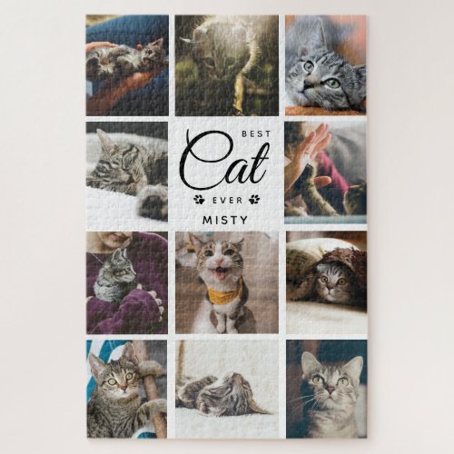 Jumbo Custom Cat Pet Photo Collage Paw Jigsaw Puzzle