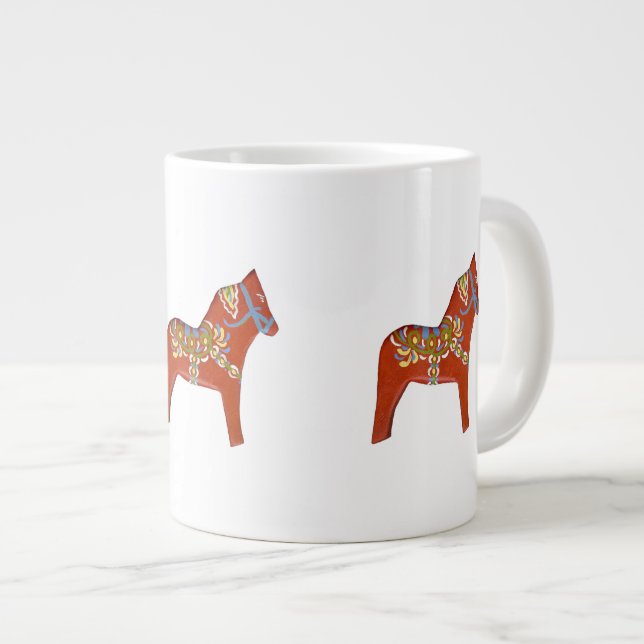 Jumbo Dala Horse Mug (Front Right)