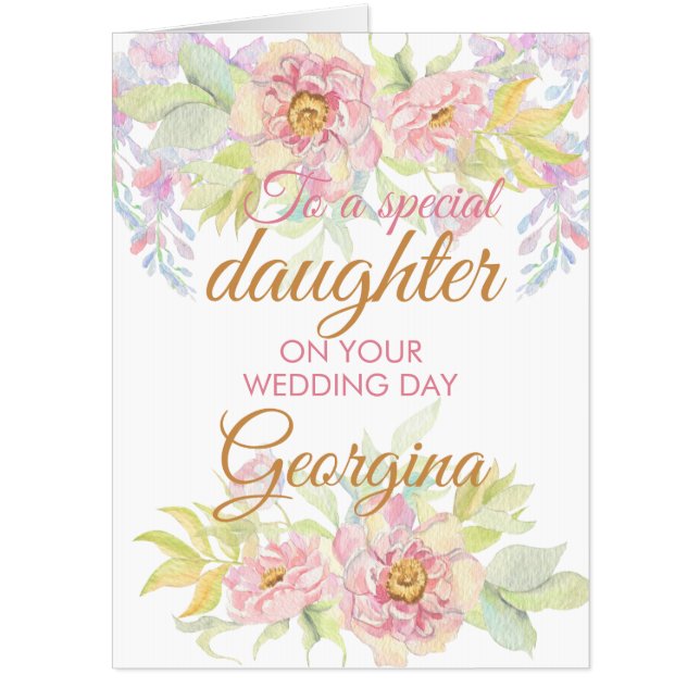 Jumbo Daughter Wedding Day Congratulations Card (Front)