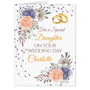 Jumbo Daughter Wedding Day Floral Peony Congrats Card