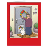 Jumbo Dog Wreath Christmas Card (Front)