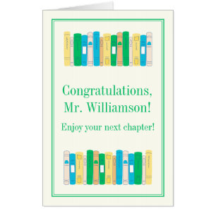 Jumbo English Teacher / Librarian Retirement Card