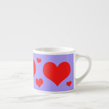 Jumbo esspresso cup with red hearts