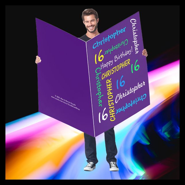JUMBO Extra Large Huge Name Age Purple Birthday  Card (Creator Uploaded)