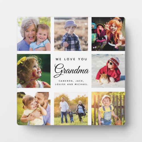 Jumbo Family Photo Collage Grandma WE LOVE YOU Plaque