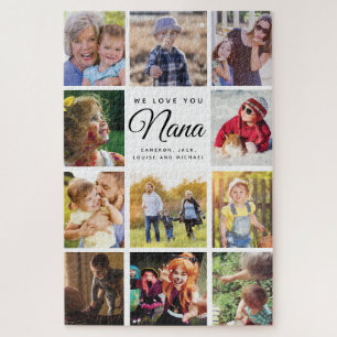 Jumbo Family Photo Collage Nana WE LOVE YOU Jigsaw Puzzle