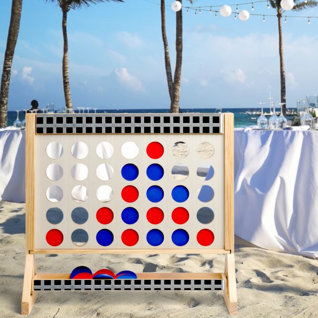 Jumbo Fast Four Black & White Checkered  (Wedding)