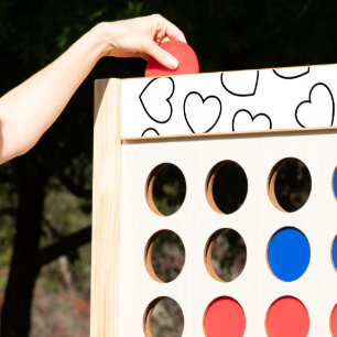 Jumbo Fast Four Black & White Hearts