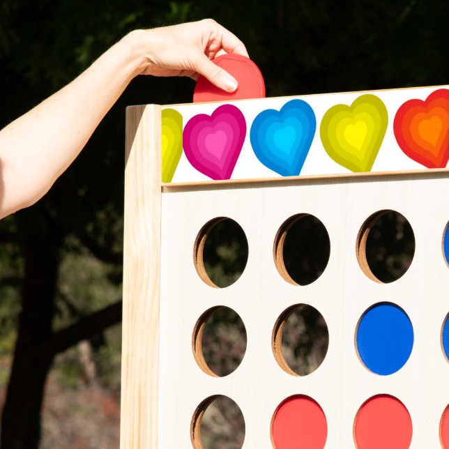 Jumbo Fast Four Colorful Hearts  (Playing)