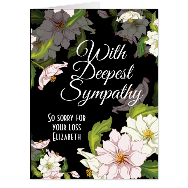 Jumbo Floral Sympathy Group Signing Card (Front)
