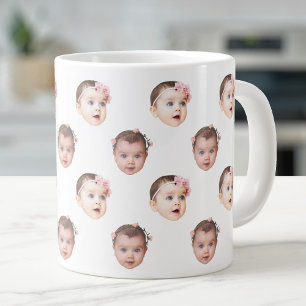 Jumbo Funny Baby Kids Family Face 2 Photos Giant Coffee Mug