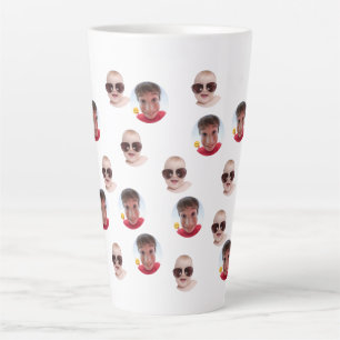 Jumbo Funny Baby Kids Family Face 2 Photos Latte Mug