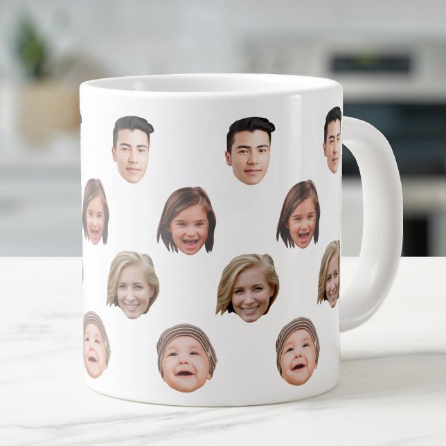Jumbo Funny Baby Kids Family Face 4 Photos Giant Coffee Mug (Creator Uploaded)