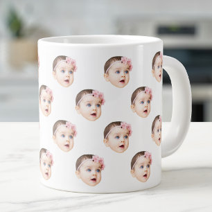 Jumbo Funny Baby Kids Family Face Photo Giant Coffee Mug