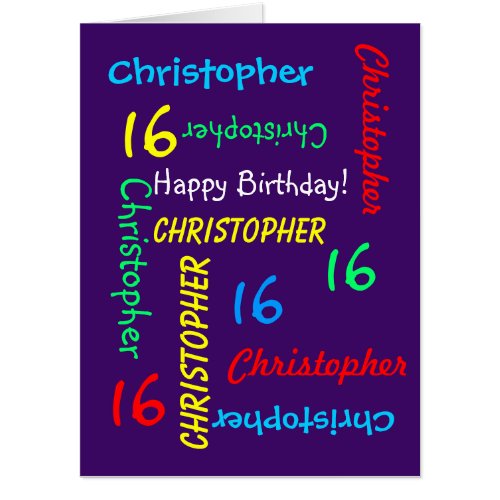  JUMBO GIANT BIG HUGE Large Birthday Any Name Age