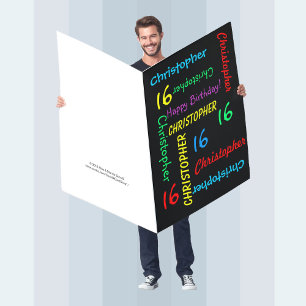 JUMBO GIANT BIG HUGE Large Birthday Any Name Age Card
